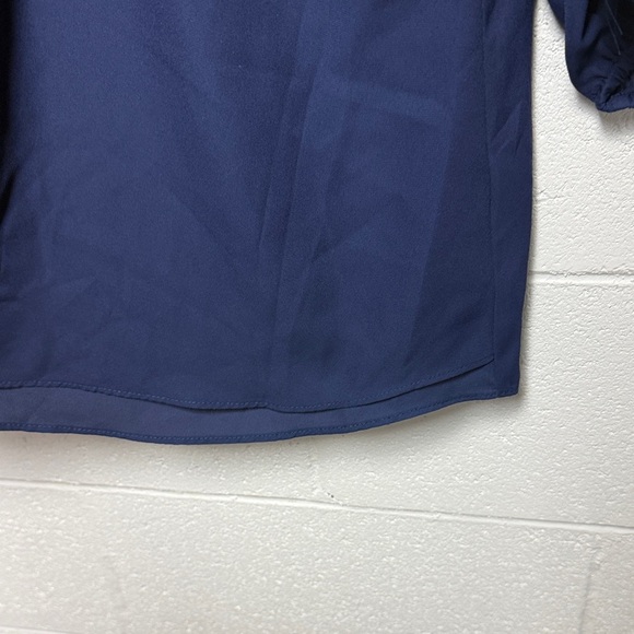 City Chic Deep Blue Blouse with Zipper Detail - Picture 11 of 12